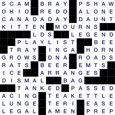 July 1, 2026 Puzzle